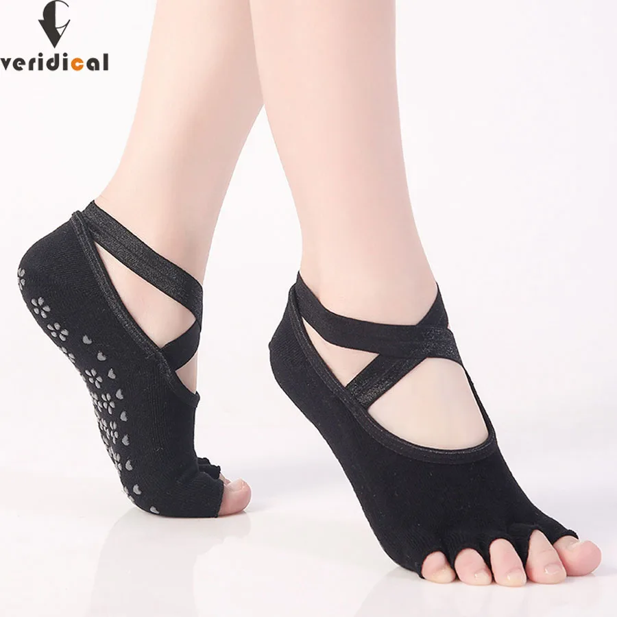 VERIDICAL 5 pairs/lot Women ballet Socks Five Toe Anti Slip Dance Ladies finger socks Female Dance Sock With Ribbons Cotton Sock 
VERIDICAL 5 pairs/lot Women ballet Socks Five Toe Anti Slip Dance Ladies finger socks Female Dance Sock With Ribbons Cotton Sock