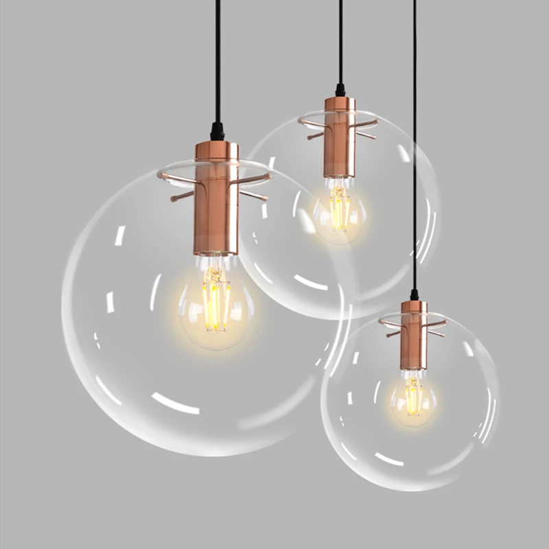 Modern clear glass ball hanging lamp indoor simple design dining room bar single head bubble pendant lights
Modern clear glass ball hanging lamp indoor simple design dining room bar single head bubble pendant lights