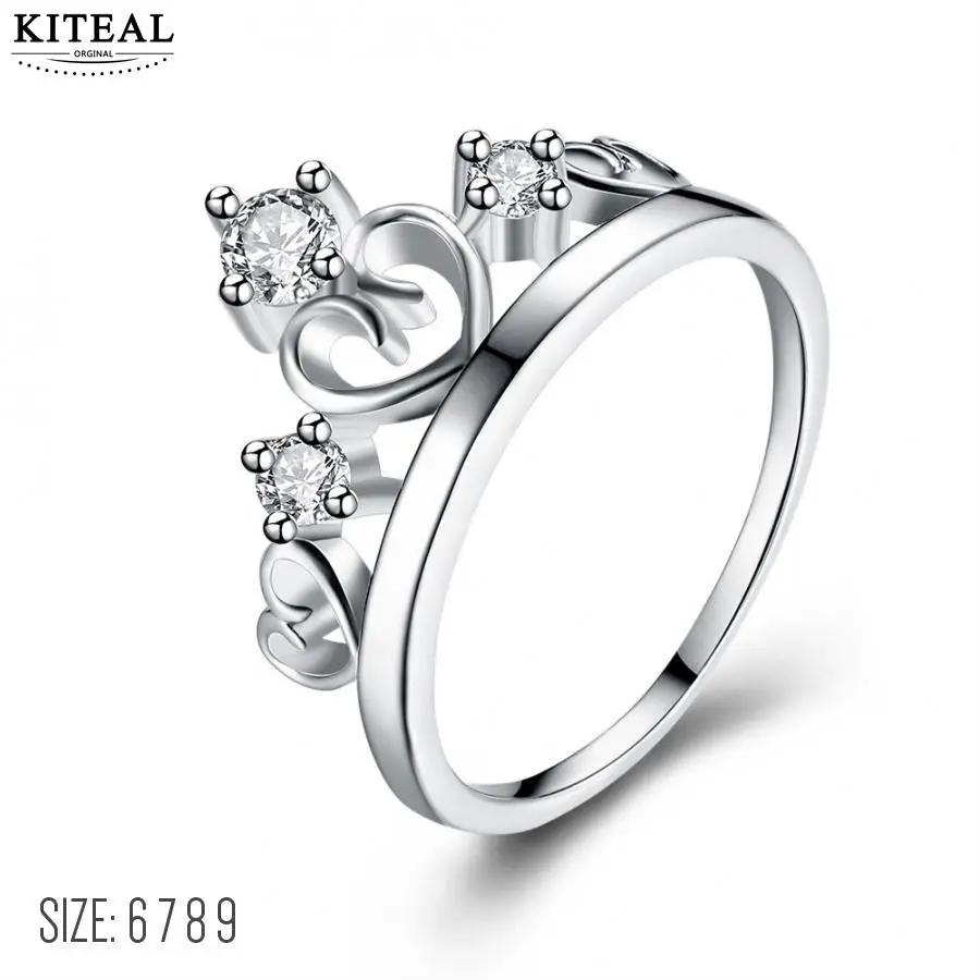Kiteal Princess Crown Rings for women AAA cubic zirconia silver color engagement wedding rings female Anel accessories
Kiteal Princess Crown Rings for women AAA cubic zirconia silver color engagement wedding rings female Anel accessories