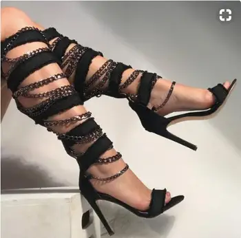 Summer New Fashion Women Black Blue Jeans Denim Peep Toe Zipper Back Chains Thin Heels Knee High Long Boots Knight Boots Size 43
Summer New Fashion Women Black Blue Jeans Denim Peep Toe Zipper Back Chains Thin Heels Knee High Long Boots Knight Boots Size 43