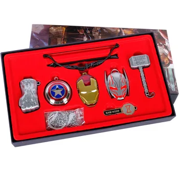 Marvel 7pcs/set The Avengers 4 Endgame Captain America Iron Man Thor Hammer Hulk Cosplay Necklace Keychain Toy Gifts
Marvel 7pcs/set The Avengers 4 Endgame Captain America Iron Man Thor Hammer Hulk Cosplay Necklace Keychain Toy Gifts