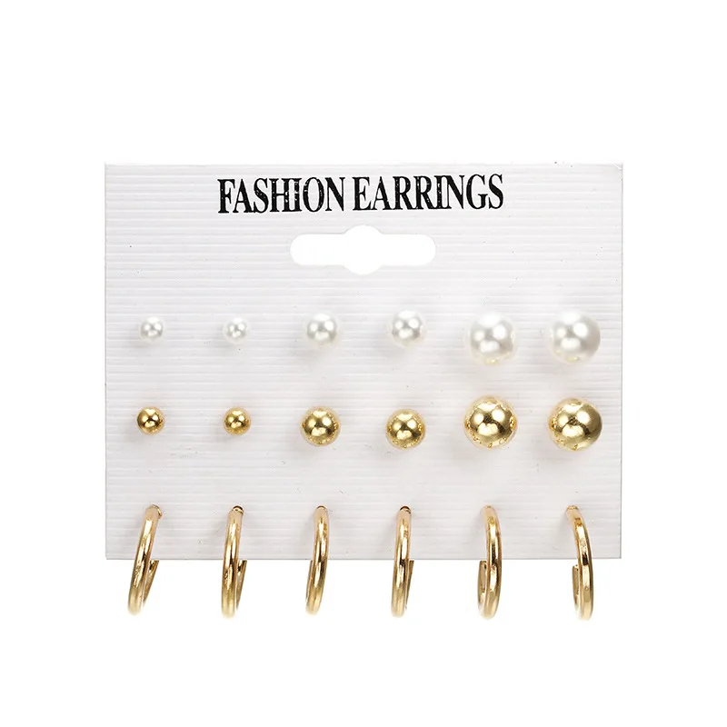 9 Pairs/Set Silver Gold Stud Earring Set Earrings For Women Gift Hot earrings pearl U-shaped earring
9 Pairs/Set Silver Gold Stud Earring Set Earrings For Women Gift Hot earrings pearl U-shaped earring