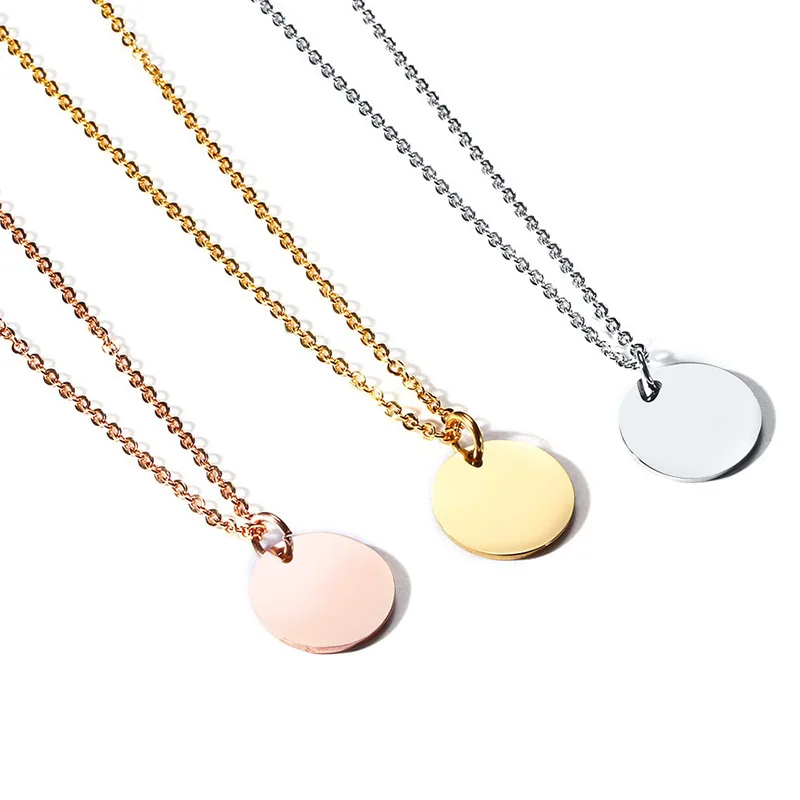 Personalized Engraved Round Tag Pendant Necelaces Simple Smooth Custom Lettering Name Necklace 3 color Men's Engravable Jewelry
Personalized Engraved Round Tag Pendant Necelaces Simple Smooth Custom Lettering Name Necklace 3 color Men's Engravable Jewelry