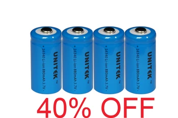 40%OFF 4pcs UNITEK 3.7v ICR 16340 li-ion battery 880mah CR123A CR 123A rechargeable lithium ion cell for laser flashlight torch
40%OFF 4pcs UNITEK 3.7v ICR 16340 li-ion battery 880mah CR123A CR 123A rechargeable lithium ion cell for laser flashlight torch
