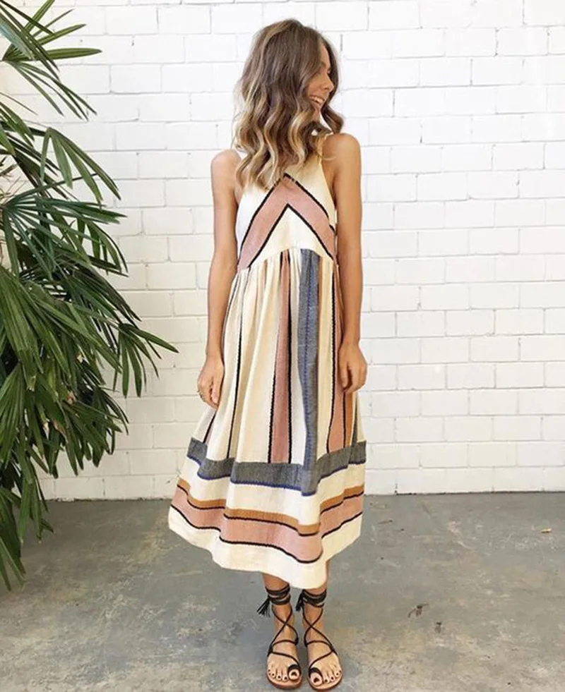 New Women arrival vintage BOHO Long summer beach holiday dress sleeveless print loose pleated dress
New Women arrival vintage BOHO Long summer beach holiday dress sleeveless print loose pleated dress