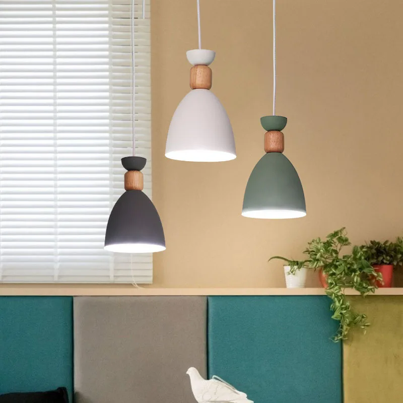 Contemporary Aluminum Wood Pendant Lamp Hanging Modern Indoor Pendant Light Nordic Kitchen Island Indoor Pendant Light Restaurant(36)