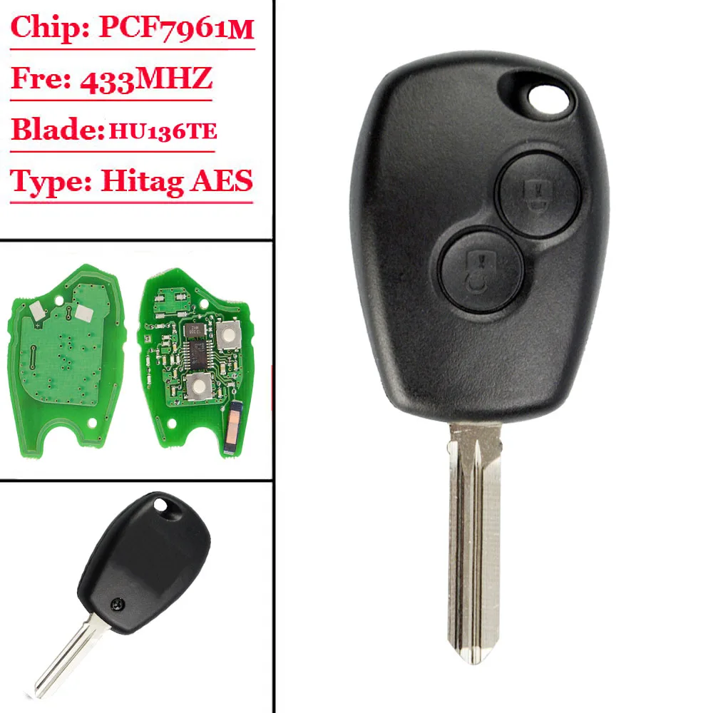 (1Pcs)2 Buttons Remote Auto Key 433mhz With PCF7961M HITAG AES Chip for Renault HU136TE NO LOGO
(1Pcs)2 Buttons Remote Auto Key 433mhz With PCF7961M HITAG AES Chip for Renault HU136TE NO LOGO