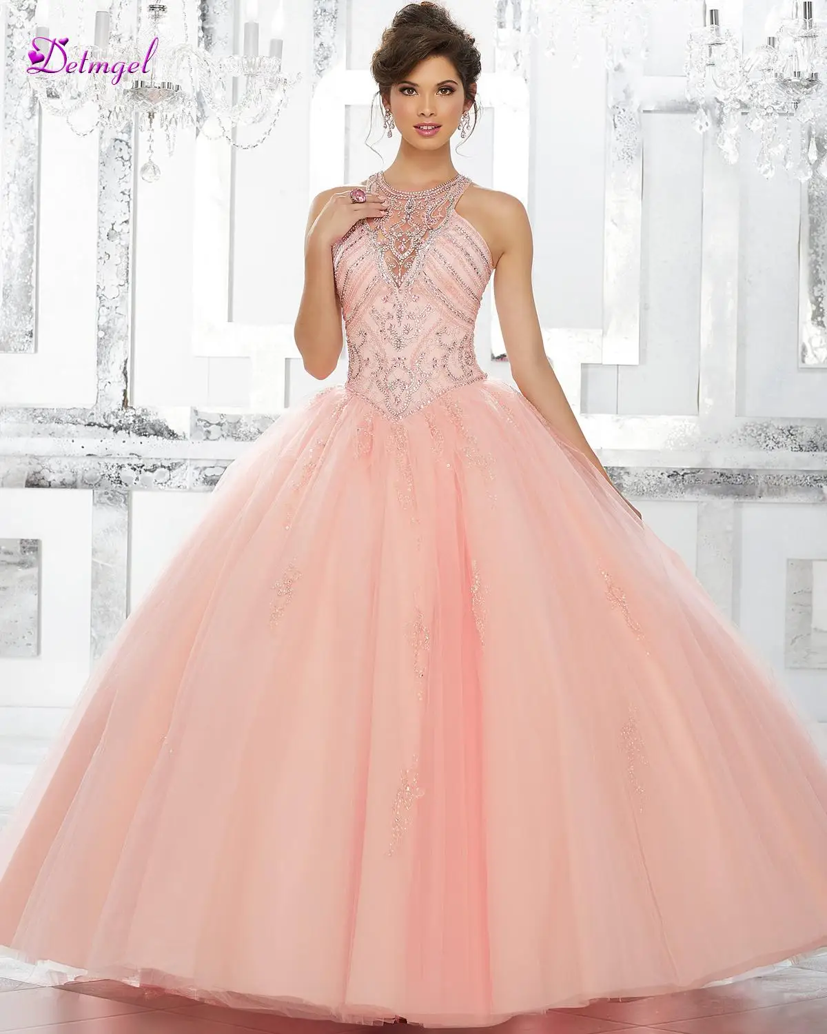 Vestido de 15 anos Crystal Beaded Ball Gown Quinceanera Dresses 2019 Charming Halter Neck Lace Up Sweet 16 Dress Debutante Gown
Vestido de 15 anos Crystal Beaded Ball Gown Quinceanera Dresses 2019 Charming Halter Neck Lace Up Sweet 16 Dress Debutante Gown