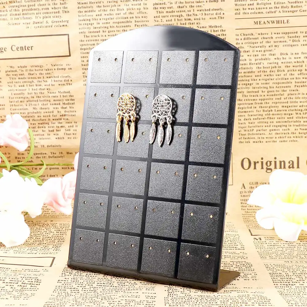 48 Holes Jewelry Organizer Stand Black Plastic Earring Rack Fashion Earrings Display Stand Holder Showcase
48 Holes Jewelry Organizer Stand Black Plastic Earring Rack Fashion Earrings Display Stand Holder Showcase