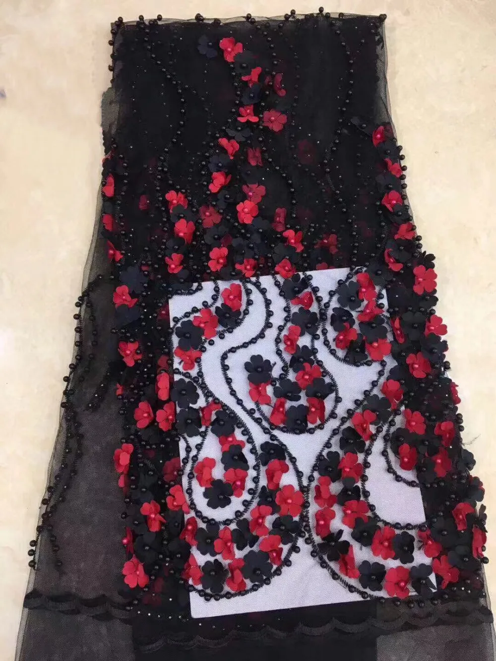 Latest Luxury Red Black 3D Handmade Beaded Embroidery Bridal African Lace Fabrics Manual Nail Beads French Lace Fabric CDF211-1
Latest Luxury Red Black 3D Handmade Beaded Embroidery Bridal African Lace Fabrics Manual Nail Beads French Lace Fabric CDF211-1