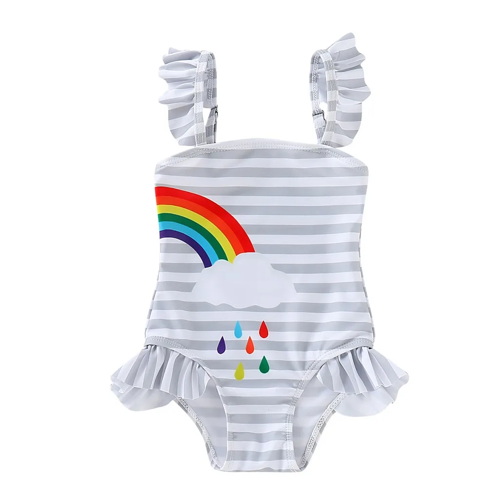 Children Rainbow Print One Piece Swimsuit Kids Bikinis ruffles Girls Beach Striped bodysuits backless pattern maillot de bain
Children Rainbow Print One Piece Swimsuit Kids Bikinis ruffles Girls Beach Striped bodysuits backless pattern maillot de bain