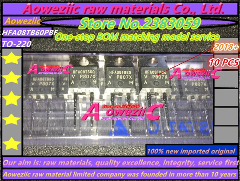 Aoweziic 2018+ 100% new imported original HFA08TB60PBF HFA08TB60 08TB60 TO-220-2 fast rectifier diode 8A 600V
Aoweziic 2018+ 100% new imported original HFA08TB60PBF HFA08TB60 08TB60 TO-220-2 fast rectifier diode 8A 600V