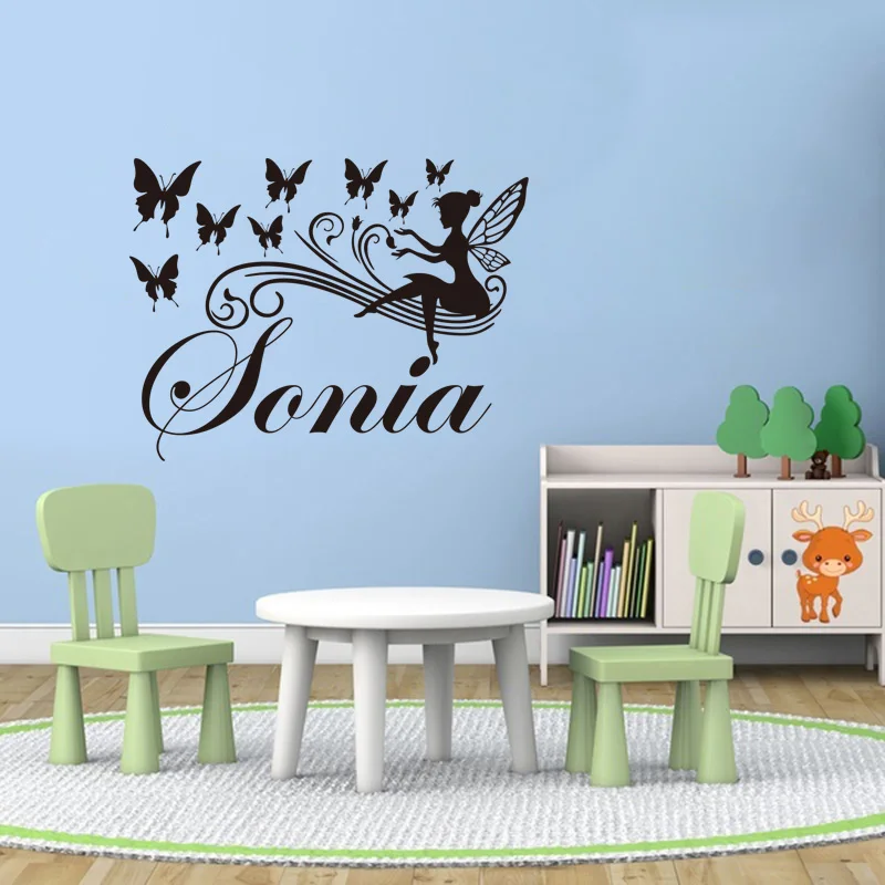 DIY Tinkerbell Fairy Girl And Butterflies Customized Name Art Poster Mural Decal Wall Decor for Girl's Room Wallpaper Home Decor
DIY Tinkerbell Fairy Girl And Butterflies Customized Name Art Poster Mural Decal Wall Decor for Girl's Room Wallpaper Home Decor