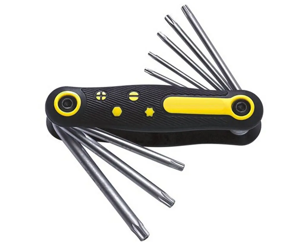 8 in 1 Portable Folding Torx Star Key Bit Screwdriver Wrench Set Tool Kit T9\T10\T15\T20\T25\T27\T30\T40
8 in 1 Portable Folding Torx Star Key Bit Screwdriver Wrench Set Tool Kit T9\T10\T15\T20\T25\T27\T30\T40