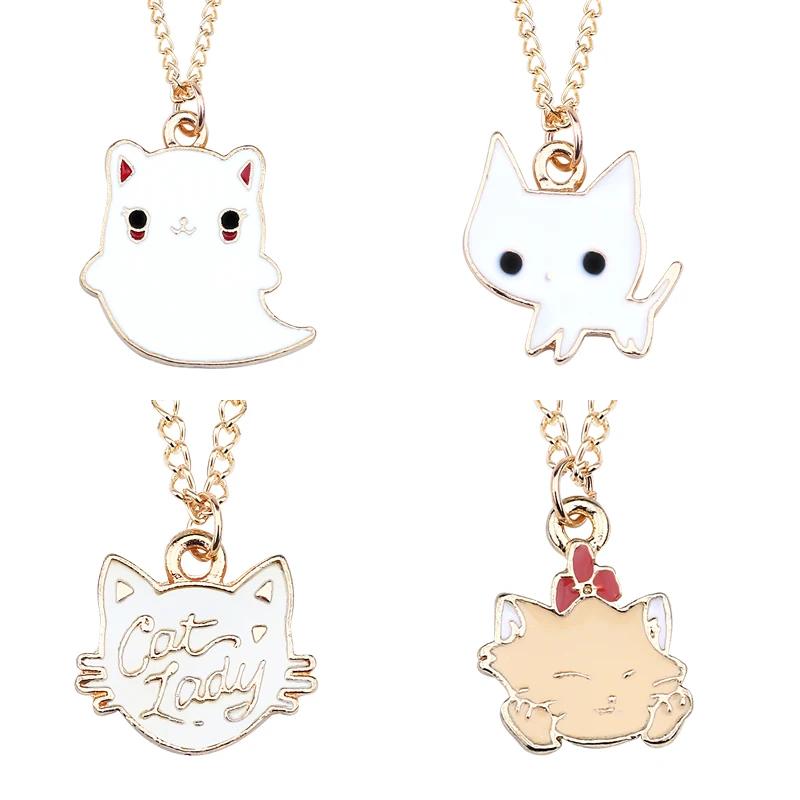 Fashion Cute Cat Ghost Pendant Necklace For Women Kids Gift Kawaii Colorful Cat Lady Choker Necklaces Animal Pet Charm Jewelry
Fashion Cute Cat Ghost Pendant Necklace For Women Kids Gift Kawaii Colorful Cat Lady Choker Necklaces Animal Pet Charm Jewelry