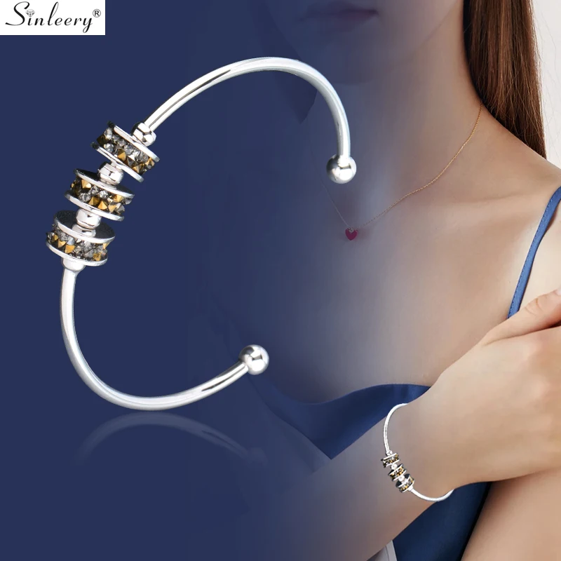 SINLEERY Charm Gorgeous Crystal Open Bangle For Women Gold Silver Color Beautiful Bracelets Custome Jewelry SL432 SSA
SINLEERY Charm Gorgeous Crystal Open Bangle For Women Gold Silver Color Beautiful Bracelets Custome Jewelry SL432 SSA