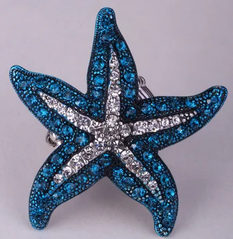 Starfish stretch ring summer fashion jewelry gifts for women antique silver color W crystal wholesale dropship
Starfish stretch ring summer fashion jewelry gifts for women antique silver color W crystal wholesale dropship
