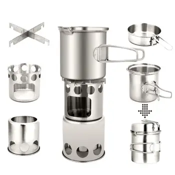Outdoor Camping cookware Set Wood Stove Cooking Pot Set Stainless Steel Tableware Folding Cookware for Backpacking Fishing
Outdoor Camping cookware Set Wood Stove Cooking Pot Set Stainless Steel Tableware Folding Cookware for Backpacking Fishing