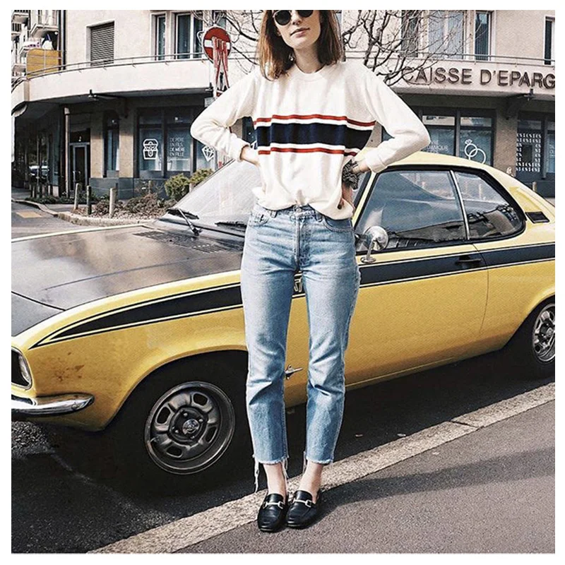 Winter Striped Sweater Women Long Sleeve Pullovers Knitted Sweaters Streetwear Vintage Turtleneck Runway Tops Plus Size Oversize
Winter Striped Sweater Women Long Sleeve Pullovers Knitted Sweaters Streetwear Vintage Turtleneck Runway Tops Plus Size Oversize