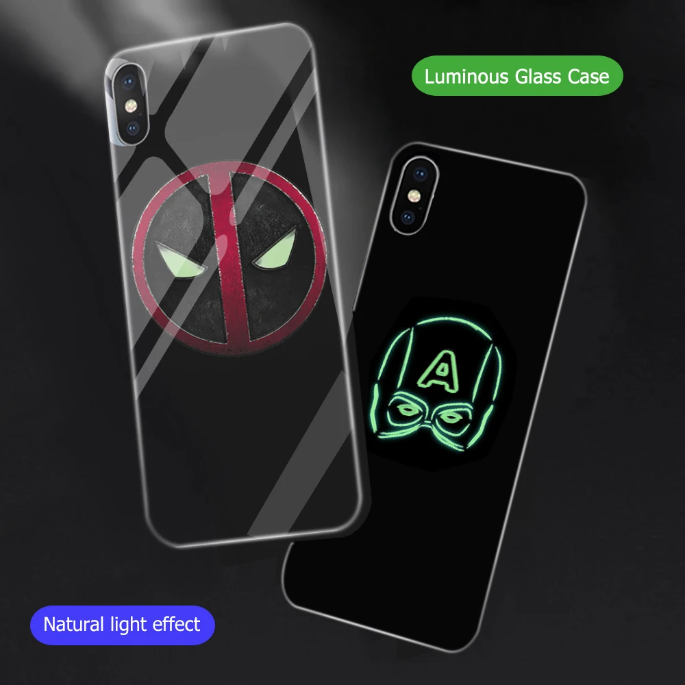 ciciber Phone Case For iPhone 11 Pro XR X XS Max Marvel DC logo Luminous Glass for iphone 7 8 6 6s Plus Cover Funda Coque Capa
ciciber Phone Case For iPhone 11 Pro XR X XS Max Marvel DC logo Luminous Glass for iphone 7 8 6 6s Plus Cover Funda Coque Capa