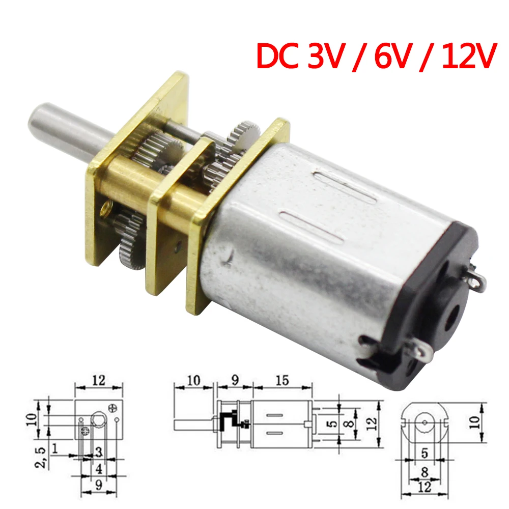 

N20 motor DC 3V/6V/12V N20 Mini Micro Metal Gear Motor with Gearwheel DC Motors 15/30/50/60/100/200/300/500/1000RPM