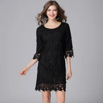 Hot Sale 2019 Lace Half O Neck Large Size Dress Sexy Women Black Hollow Out Elegant Night Club Body con Party Dresses Wholesale
Hot Sale 2019 Lace Half O Neck Large Size Dress Sexy Women Black Hollow Out Elegant Night Club Body con Party Dresses Wholesale