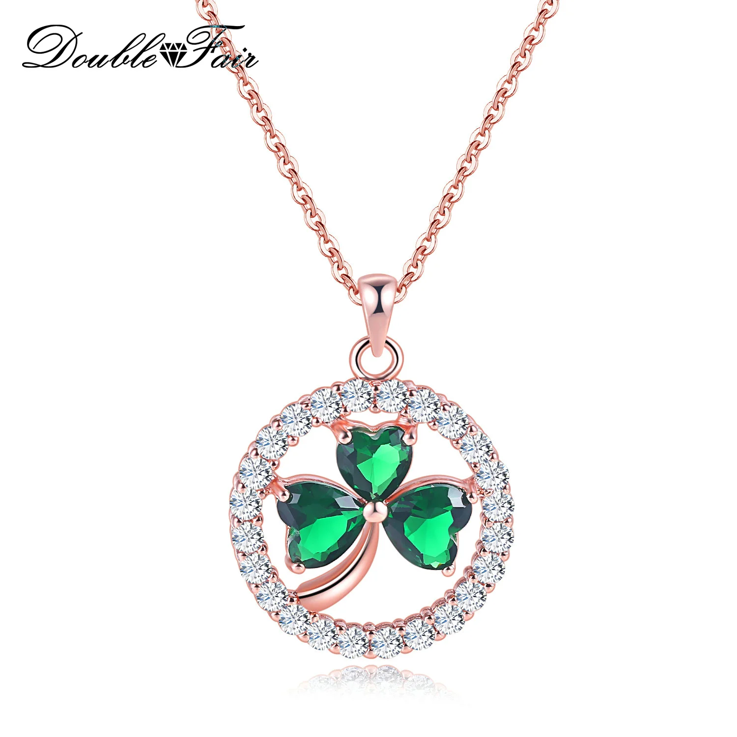 Double Fair Unique Necklaces & Pendants For Women Heart Shaped Clover Crystal Rose Gold Color Cubic Zircon Jewelry Chain DFN019M
Double Fair Unique Necklaces & Pendants For Women Heart Shaped Clover Crystal Rose Gold Color Cubic Zircon Jewelry Chain DFN019M