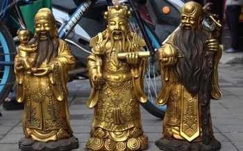 Chinese Bronze Gild Wealth God longevity Fukurokuju Fu Lu Shou Buddha Statue Set
Chinese Bronze Gild Wealth God longevity Fukurokuju Fu Lu Shou Buddha Statue Set