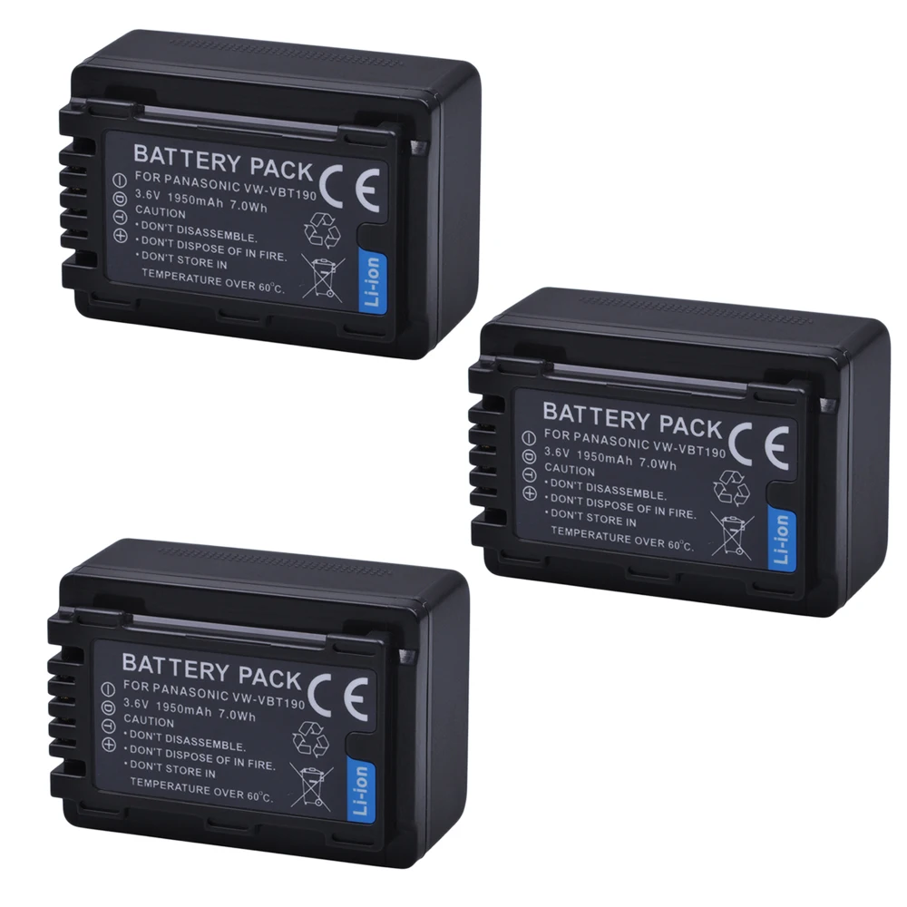 3Pcs VW-VBT190 VBT380 Batteries for Panasonic HC-V210, HC-V250, HC-V380, HC-V510, HC-V520, HC-V550, HC-V710, HC-V720, HC-V
3Pcs VW-VBT190 VBT380 Batteries for Panasonic HC-V210, HC-V250, HC-V380, HC-V510, HC-V520, HC-V550, HC-V710, HC-V720, HC-V