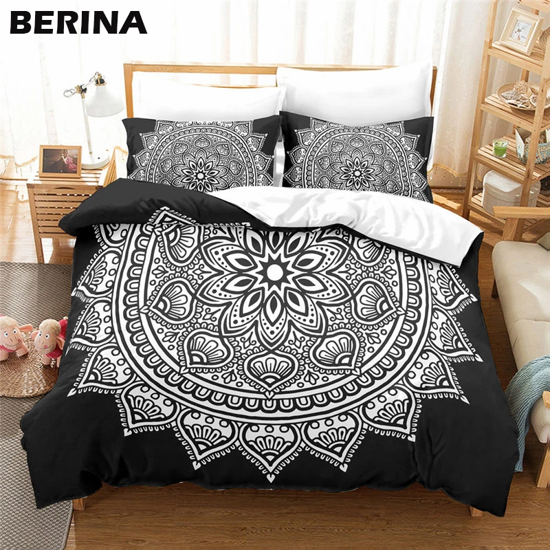 Mandala Printed Bedding Sets Duvet Cover Set with Pillowcase 2/3 pcs Black Adult Bed Covers Twin Queen King 80085
Mandala Printed Bedding Sets Duvet Cover Set with Pillowcase 2/3 pcs Black Adult Bed Covers Twin Queen King 80085