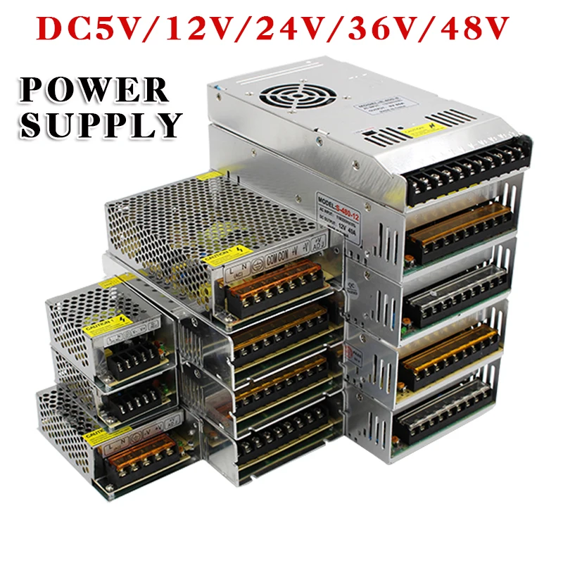 Hot Sale AC85-265V 110V 220V to DC5V 12V 24V 36V 48V 1A 2A 3A 5A 10A 15A 20A 30A 40A 80A CCTV / LED Strip Power Supply Adapter
Hot Sale AC85-265V 110V 220V to DC5V 12V 24V 36V 48V 1A 2A 3A 5A 10A 15A 20A 30A 40A 80A CCTV / LED Strip Power Supply Adapter