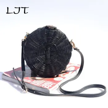 LJT Women Round Straw Bag Bohemian Bali Rattan Beach Handbag Small Circle Lady Vintage Crossbody Handmade Kintted Shoulder Bags
LJT Women Round Straw Bag Bohemian Bali Rattan Beach Handbag Small Circle Lady Vintage Crossbody Handmade Kintted Shoulder Bags
