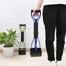 60CM Long handle Dog Cat Pet Pooper Scooper outdoor walking Poop Scoop clip Clean Pick Up