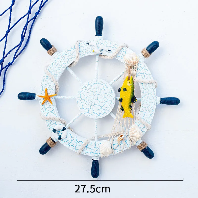 Waliicorners decorative ornaments wall hangings 28cm wooden rudder helmsman handmade wood crafts mini helmsman home decorations 9