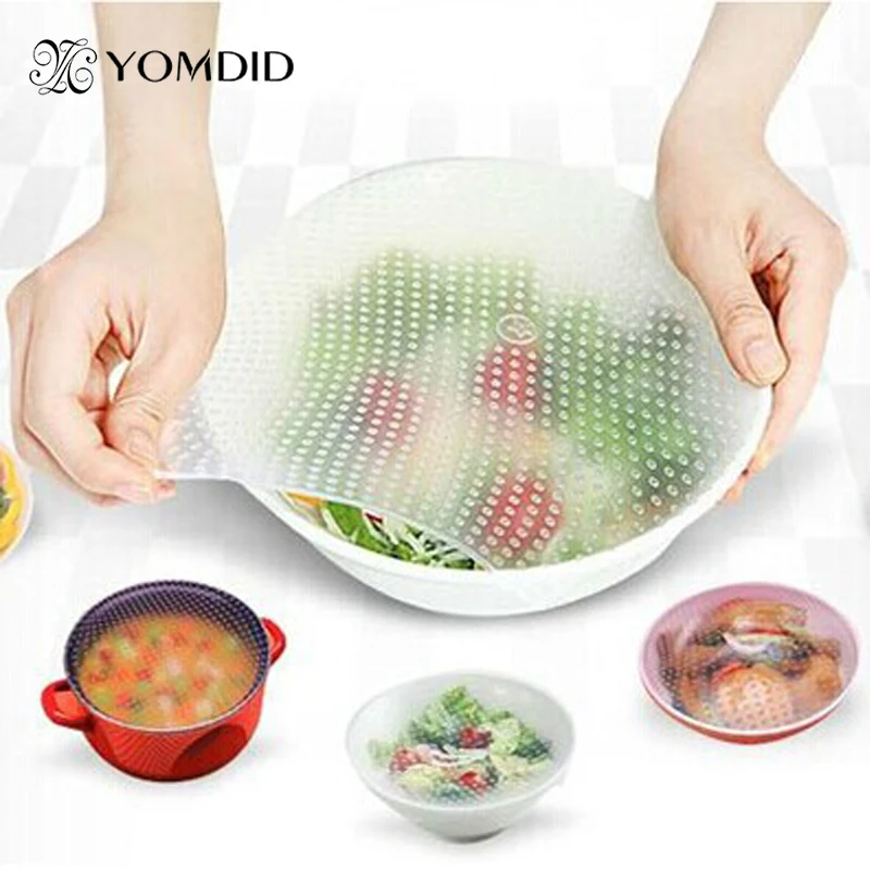 4Pcs/Lot Food Fresh Keeping Saran Wrap Multifunctional Reusable Silicone Food Wrap Seal Cover Lid Stretch Envoltura De Alimentos
4Pcs/Lot Food Fresh Keeping Saran Wrap Multifunctional Reusable Silicone Food Wrap Seal Cover Lid Stretch Envoltura De Alimentos