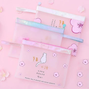 1 Pcs Lovely Portable Laser Flower Cherry Sakura Cat Transparent Waterproof PU Document Bags File Folder Stationery Organizer
1 Pcs Lovely Portable Laser Flower Cherry Sakura Cat Transparent Waterproof PU Document Bags File Folder Stationery Organizer