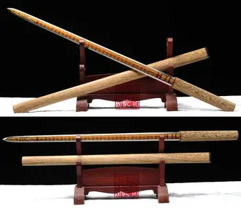 Hand Forging Chinese WuShu/Kungfu Sword Tang Dynasty Style Carbon Steel Gilt Blade Battle Sword Pear wood Saya
Hand Forging Chinese WuShu/Kungfu Sword Tang Dynasty Style Carbon Steel Gilt Blade Battle Sword Pear wood Saya