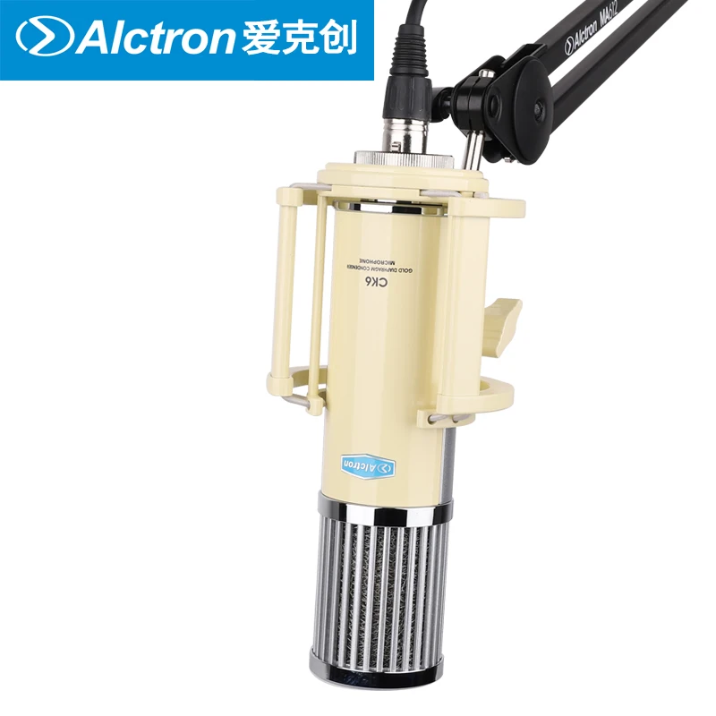 Alctron CK6 condenser microphone with 34mm large gold diaphragm, capsule Built-in 3-pin XLR joint for studio recording
Alctron CK6 condenser microphone with 34mm large gold diaphragm, capsule Built-in 3-pin XLR joint for studio recording