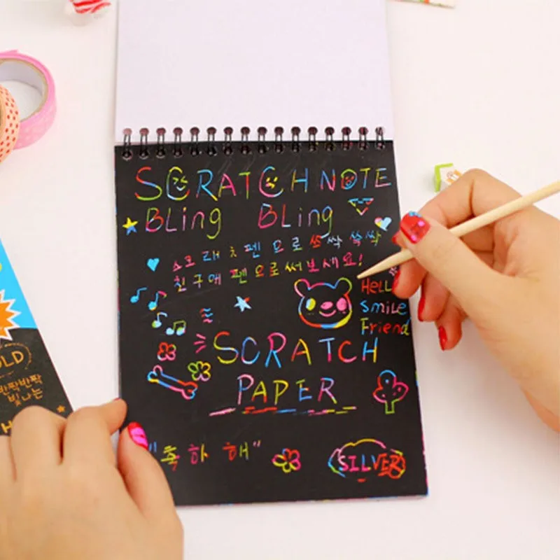 10pages Scratch notes Black cardboard Creative DIY draw sketch kids toy notebook zakka material Escolar School Supplies S19068
10pages Scratch notes Black cardboard Creative DIY draw sketch kids toy notebook zakka material Escolar School Supplies S19068