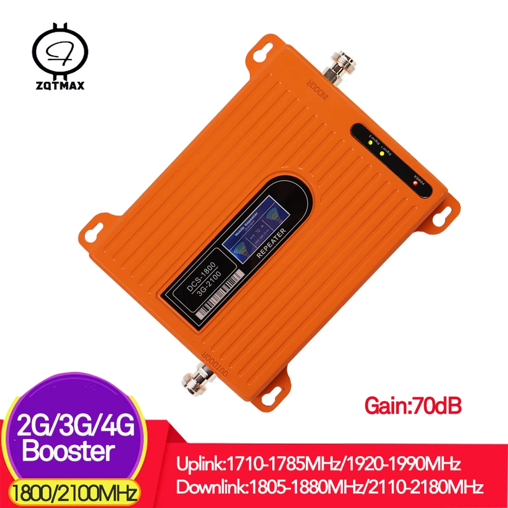 ZQTMAX 2G 3g 4g 1800 2100 lte Repeater 1800 MHz 2100 MHz Dual band Repeater 70dB Gain WCDMA DCS signal booster repeater
ZQTMAX 2G 3g 4g 1800 2100 lte Repeater 1800 MHz 2100 MHz Dual band Repeater 70dB Gain WCDMA DCS signal booster repeater