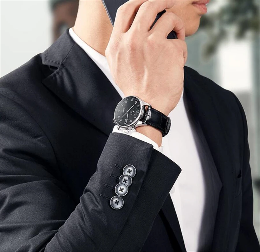 Xiaomi TwentySeventeen Light Business Quartz Watch Multi-function Dual time zone 24 hour display Casual Sport Wristwatch Men Clo (10)