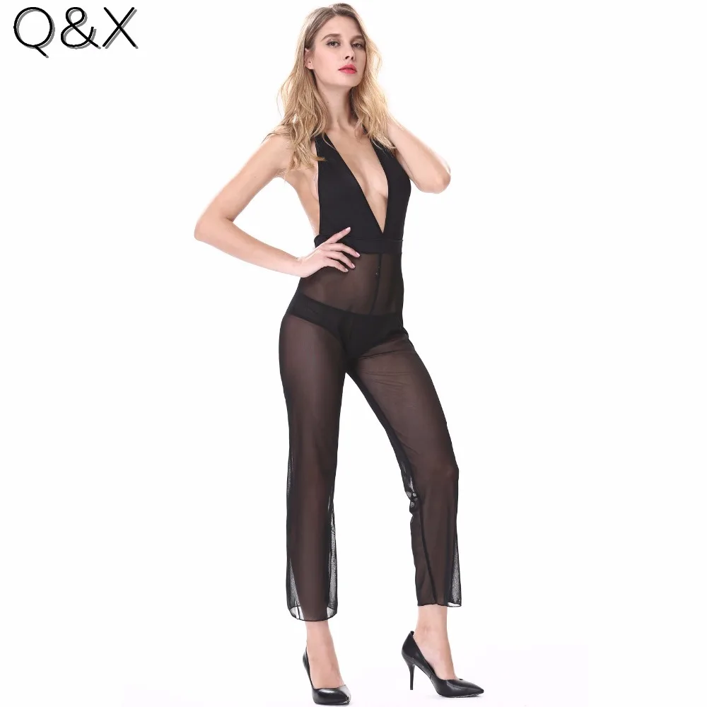 MR20 2017 Women Body Suits for Women Sexy Romper Black Chiffon Halter Hollow Out Back Mesh See Through Bodysuit
MR20 2017 Women Body Suits for Women Sexy Romper Black Chiffon Halter Hollow Out Back Mesh See Through Bodysuit