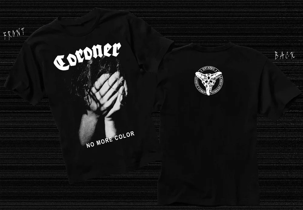 Coroner No More Color Thrash Metal Kreator Voivod T-Shirt Sizes S To 3XL Casual Short Sleeve Shirt Tee | Мужская одежда