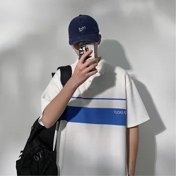 2019 Summer New Color Matching Korean Version Of The Harajuku Youth Loose Casual Lapel Short-sleeved Polo Shirt M-2XL 
2019 Summer New Color Matching Korean Version Of The Harajuku Youth Loose Casual Lapel Short-sleeved Polo Shirt M-2XL