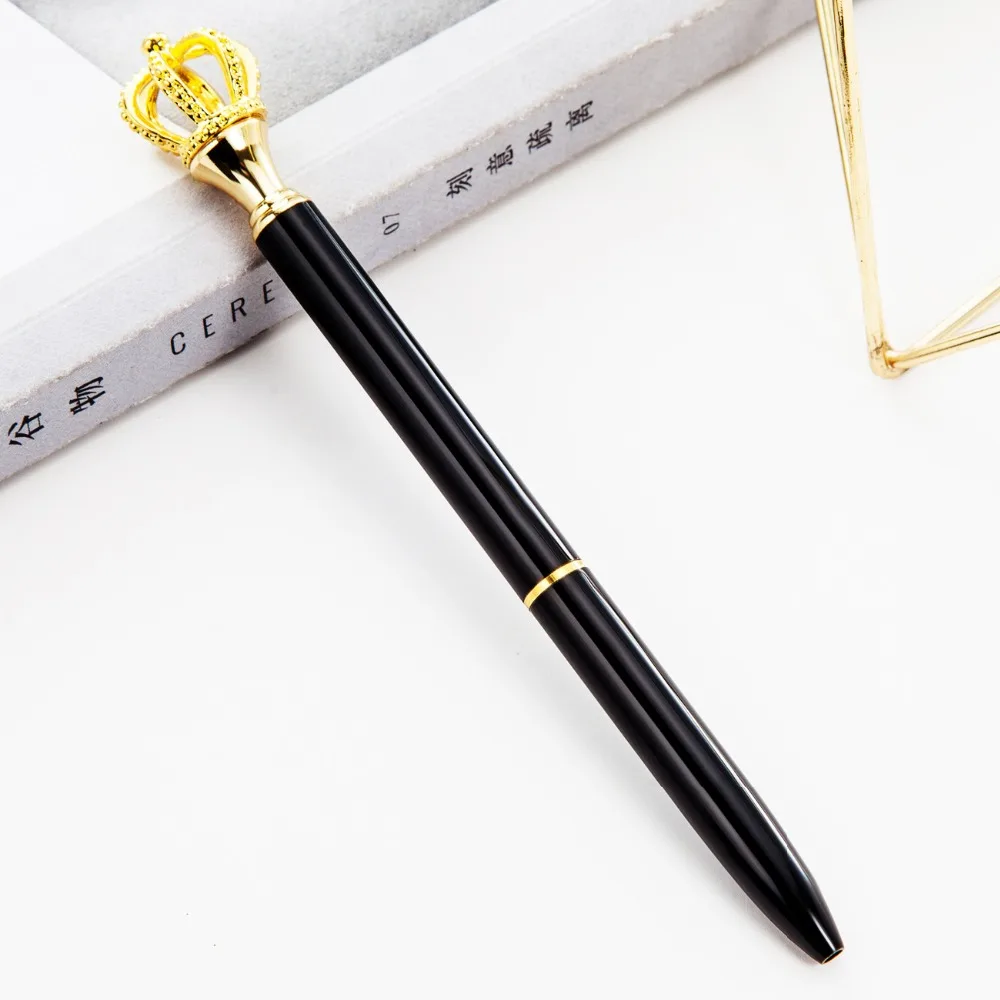 Crown Metal ballpoint pens for writing Cute Black Rotating 1.0 mm black ink ball pen business pen School supplies
Crown Metal ballpoint pens for writing Cute Black Rotating 1.0 mm black ink ball pen business pen School supplies