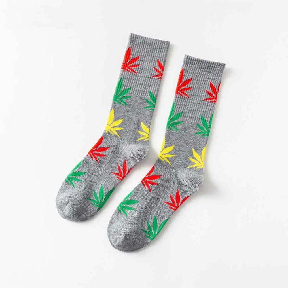 Fashion-1Pair-comfortable-high-quality-cotton-socks-hemp-leaf-maple-leaves-casual-long-weed-crew-socks(16)