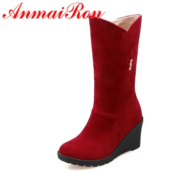 ANMAIRON Wedges Heel Zipper Half Boots Women Red Black Yellow Winter Round Toe Warm Boots Shoes Woman Platform Boots
ANMAIRON Wedges Heel Zipper Half Boots Women Red Black Yellow Winter Round Toe Warm Boots Shoes Woman Platform Boots