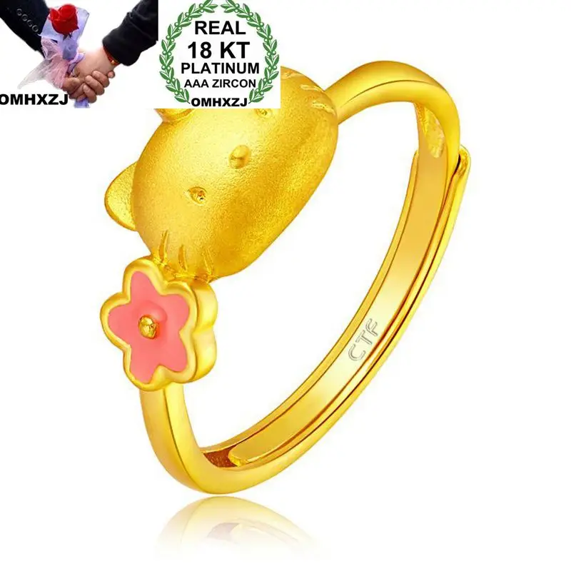 OMHXZJ Wholesale European Fashion Woman Girl Party Wedding Gift Cute Cat Gold Pink 18KT Yellow Gold Resizable Ring RR763
OMHXZJ Wholesale European Fashion Woman Girl Party Wedding Gift Cute Cat Gold Pink 18KT Yellow Gold Resizable Ring RR763