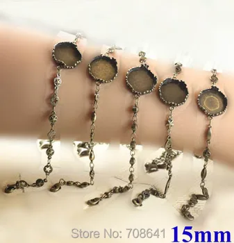 Antique Bronze tone Link Chains Blank Bracelet Settings w/ 15mm Inner Round Crown Bezel Pads Glass Cabochon Bases Cuff Bracelet
Antique Bronze tone Link Chains Blank Bracelet Settings w/ 15mm Inner Round Crown Bezel Pads Glass Cabochon Bases Cuff Bracelet