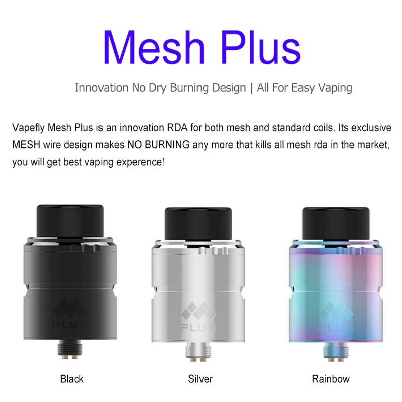 Original Vapefly Mesh Plus RDA Tank Atomizer with Postless Dual Clamp Deck / Bottom Feeding Pin Electronic Cigarette Vape Tank
Original Vapefly Mesh Plus RDA Tank Atomizer with Postless Dual Clamp Deck / Bottom Feeding Pin Electronic Cigarette Vape Tank